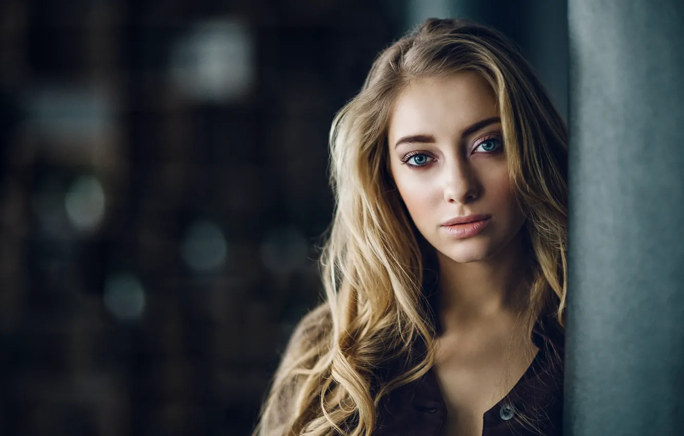 Photo wallpaper look, model, hair, blonde, Anna Ioannova