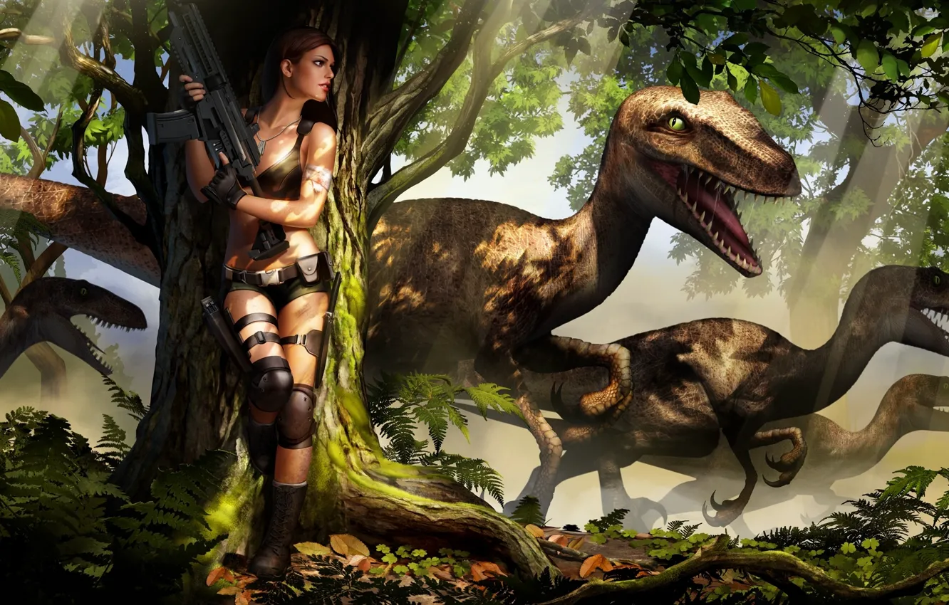 Photo wallpaper forest, girl, fiction, figure, art, hunting, girl, hunter