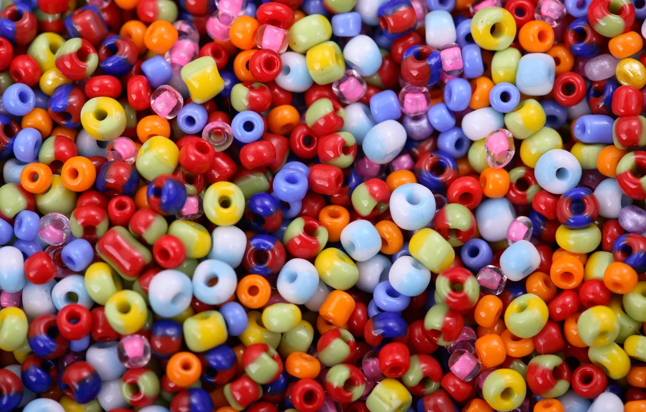 Photo wallpaper macro, beads, colorful