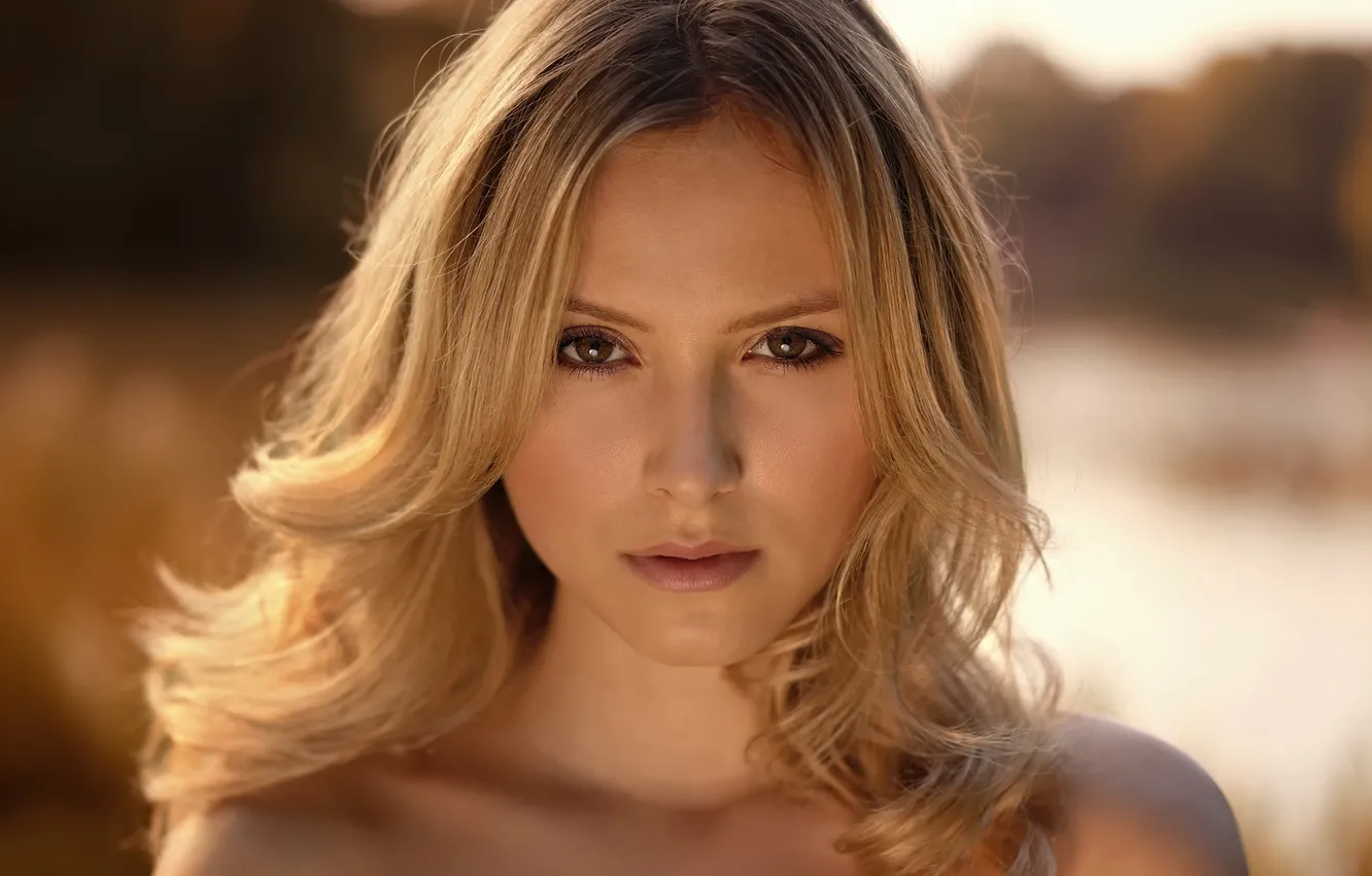 Photo wallpaper portrait, bokeh, sunlight, Marina, Martin Kühn