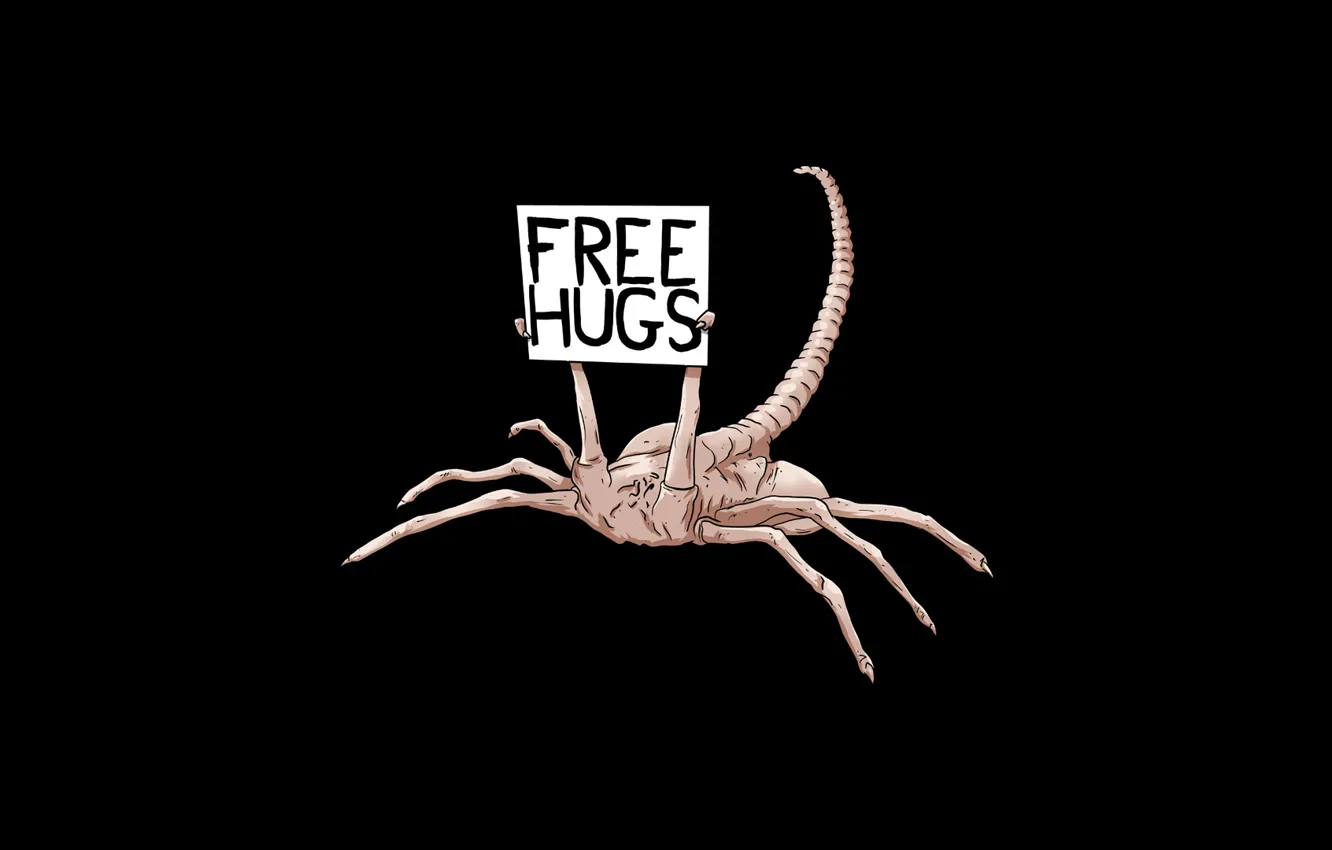 Photo wallpaper Alien, Plate, Hugs, Packager, Free hugs, The larva, Face-crab thing, Larva