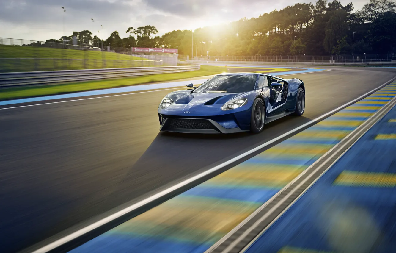 Photo wallpaper the sun, light, track, Ford, supercar, car, Ford