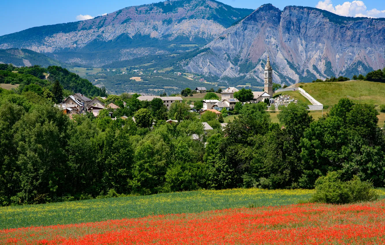Photo wallpaper mountains, France, building, tower, The Breole