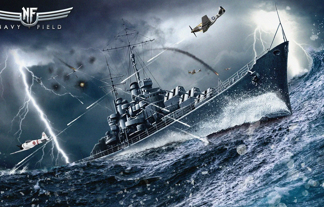 Photo wallpaper battle, the battle, Navy Field, Light cruiser Atlanta