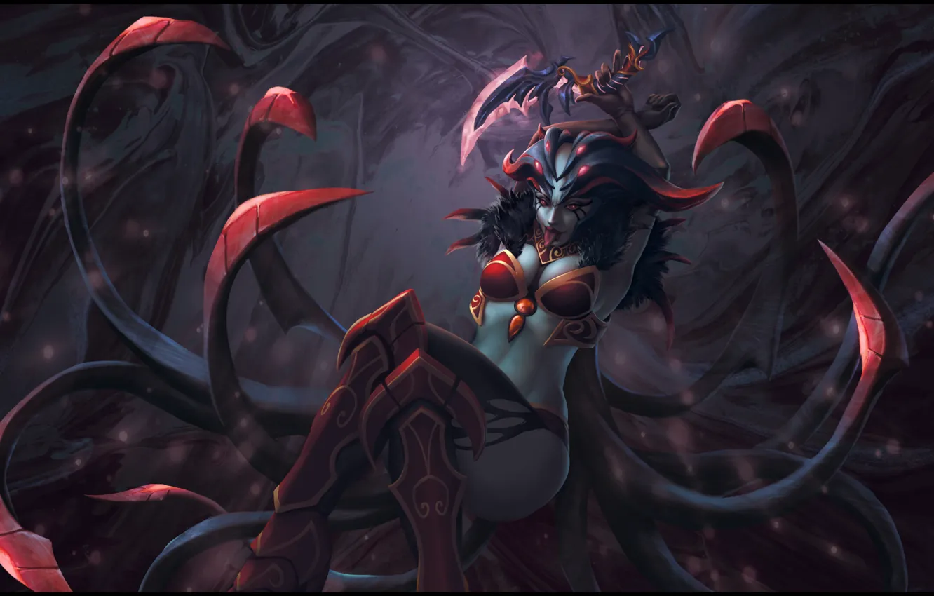 Photo wallpaper girl, dota, queen, dota2, dota 2, queen of pain, queenofpain