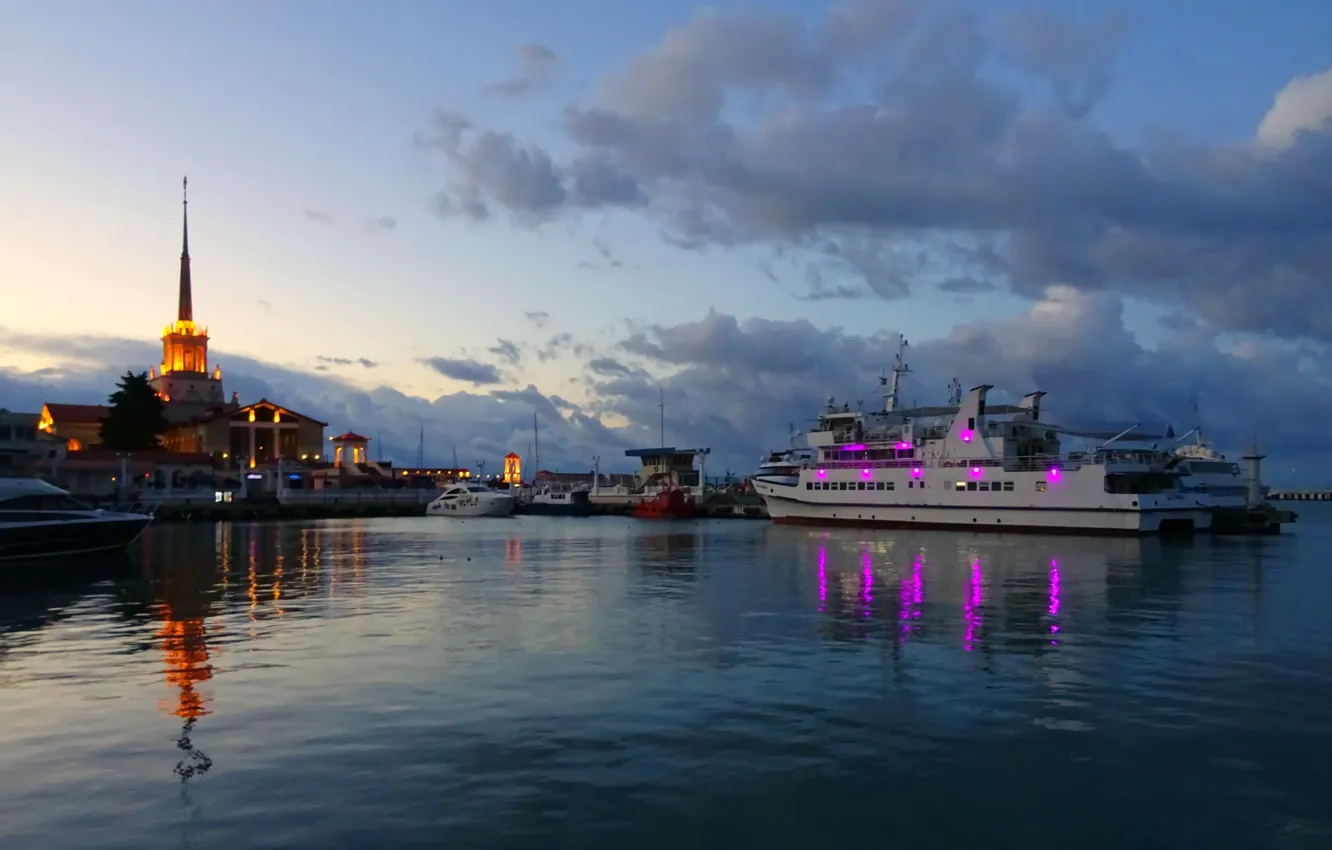 Photo wallpaper sea, the evening, Sochi