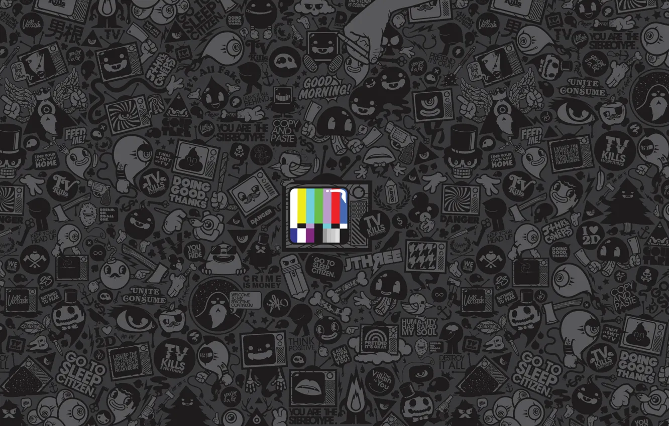 Photo wallpaper color, TV, icons, setting