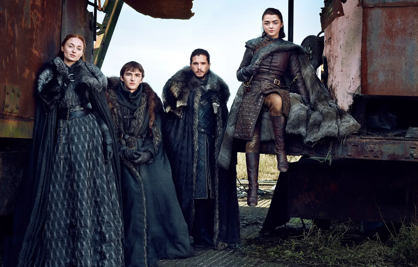 Photo wallpaper A Song of Ice and Fire, Game of Thrones, season 7, Jon Snow, Arya Stark, …