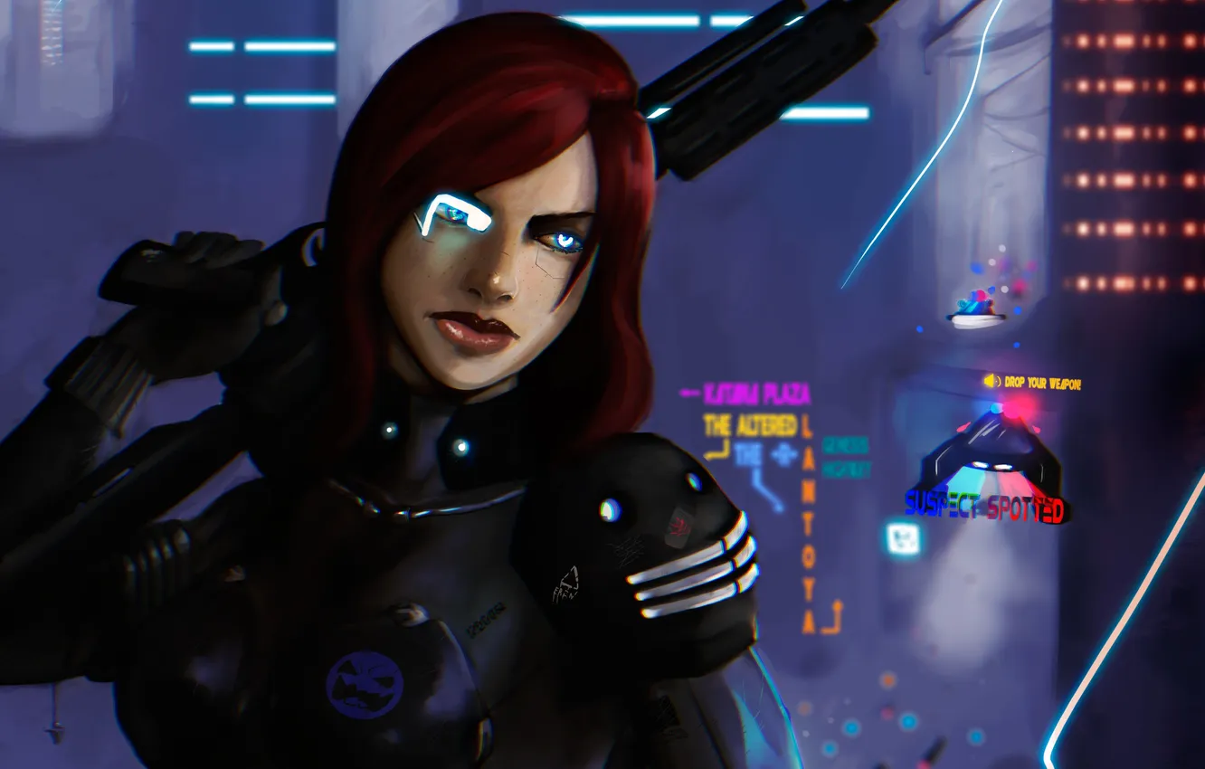 Photo wallpaper girl, future, art, Future