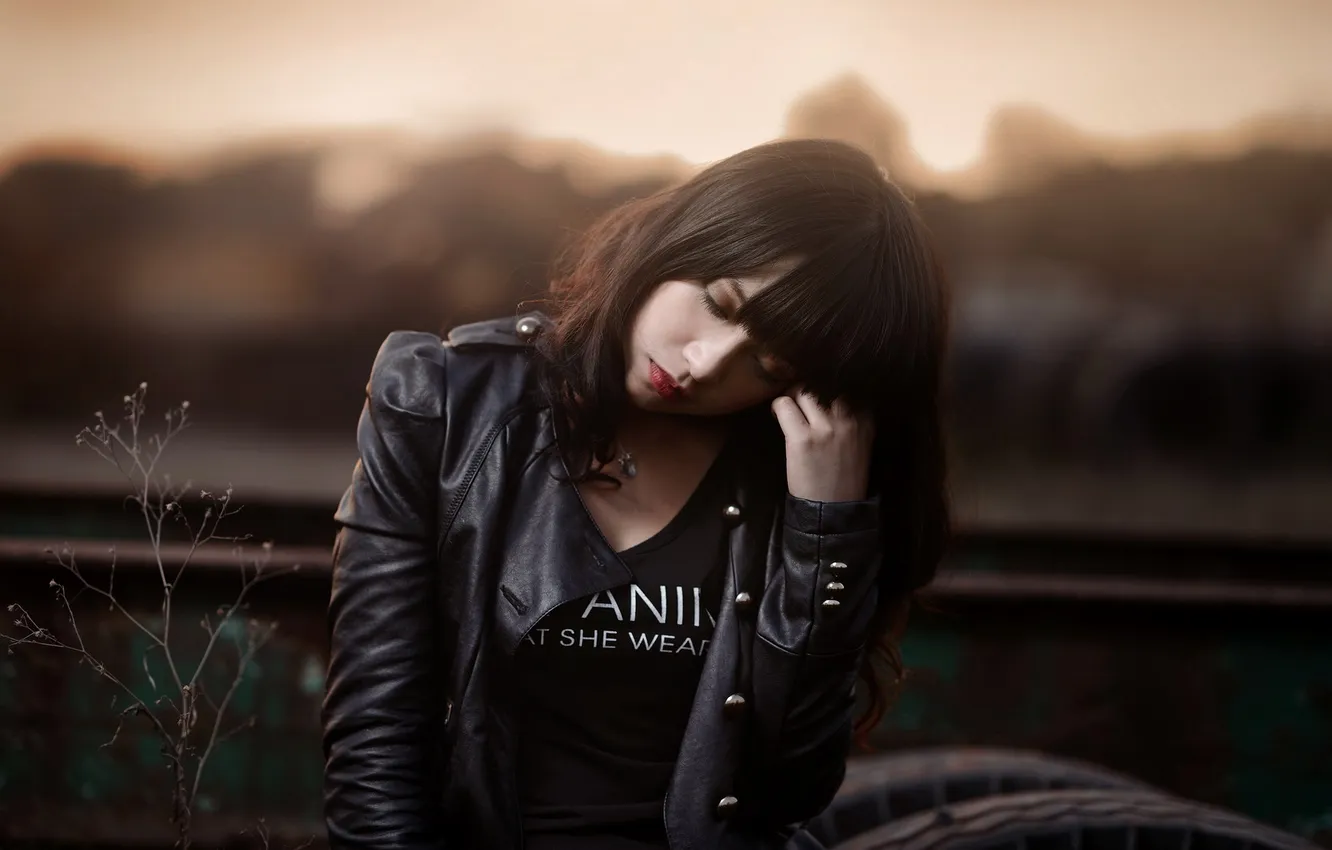 Photo wallpaper girl, pose, background