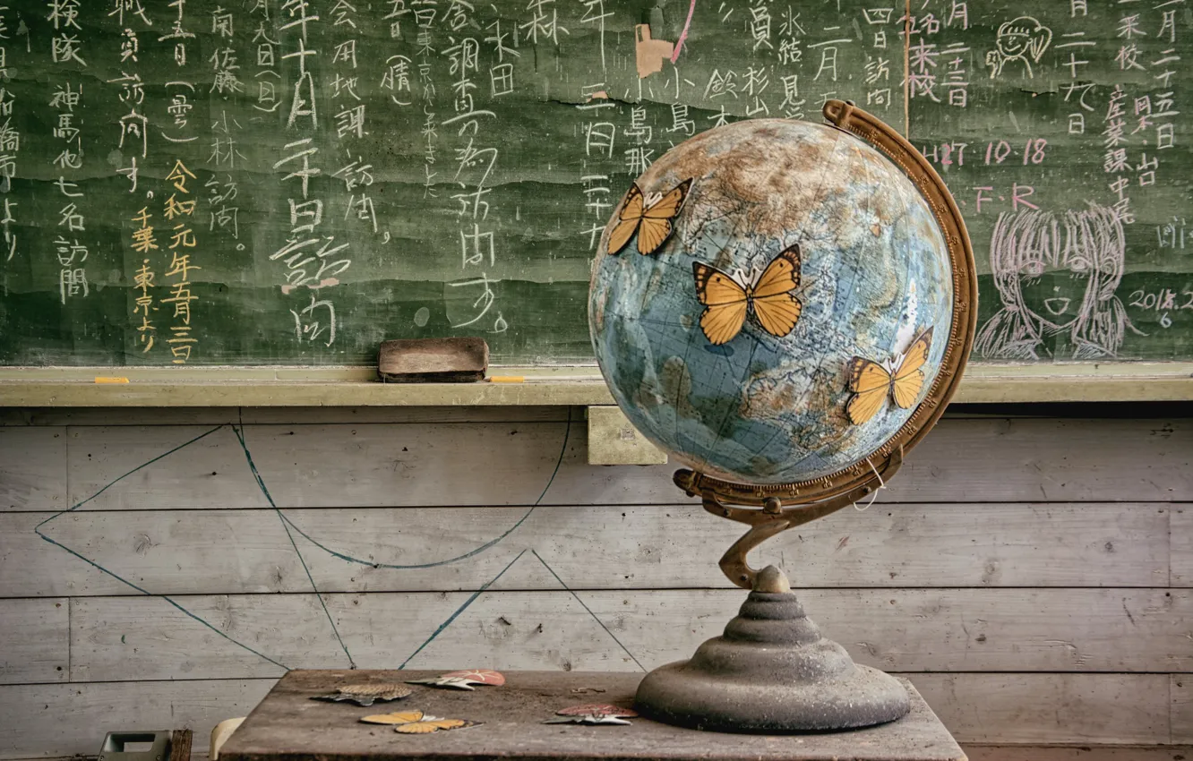 Photo wallpaper Board, globe, Klas