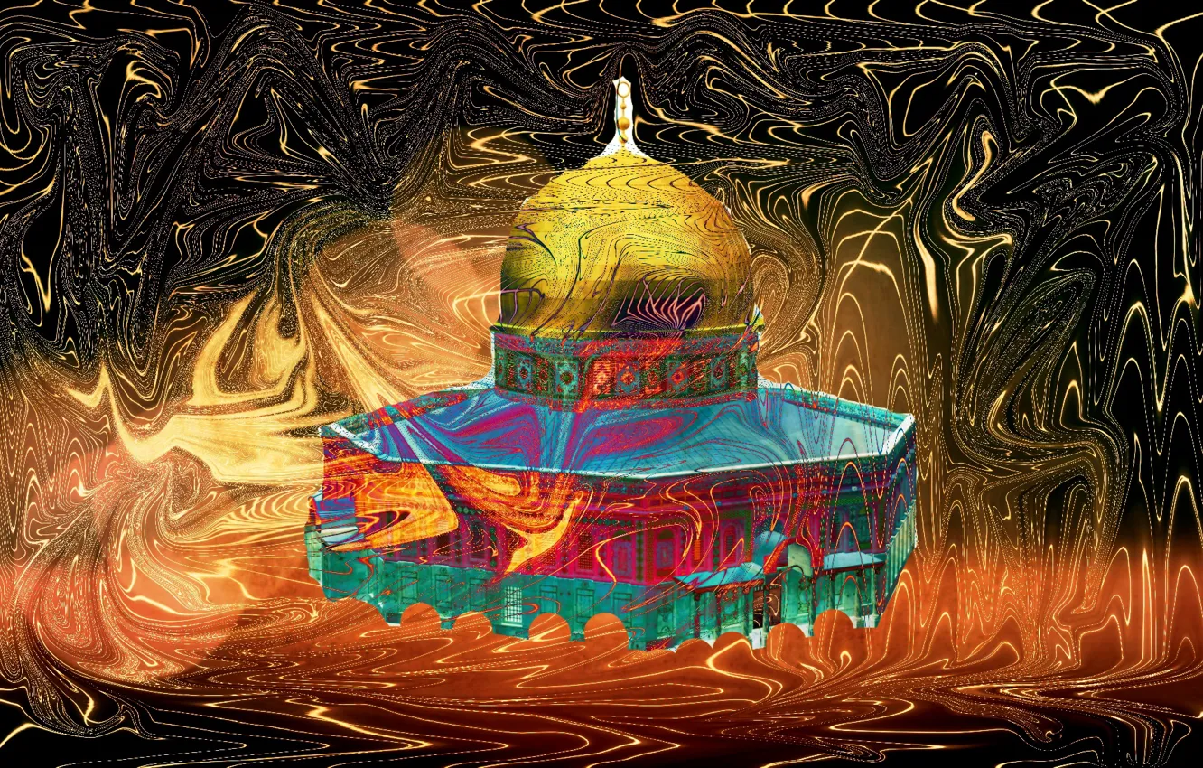 Photo wallpaper Painting, Al-Aqsa Mosque, Islam