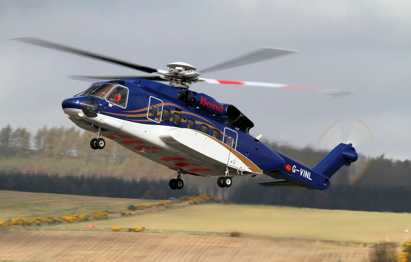 Photo wallpaper flight, helicopter, blades, multipurpose
