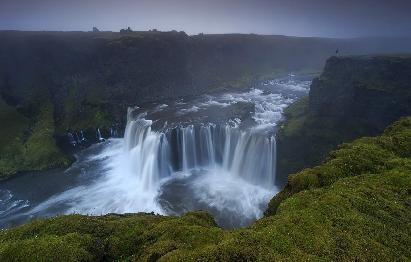 Photo wallpaper Nature, Waterfall, Forest, Landscape, Iceland