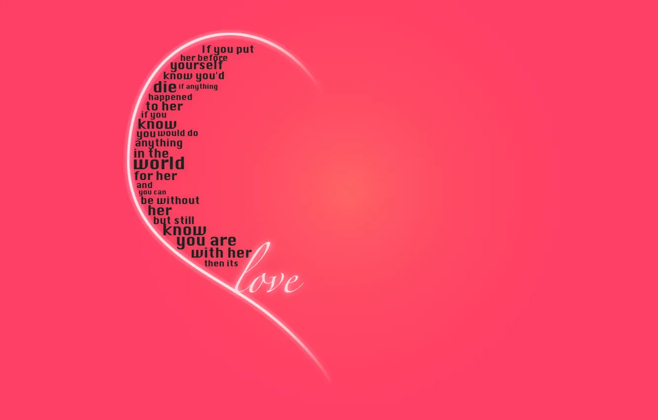 Photo wallpaper love, holiday, heart, feelings, pink background, words, Valentine's day, recognition