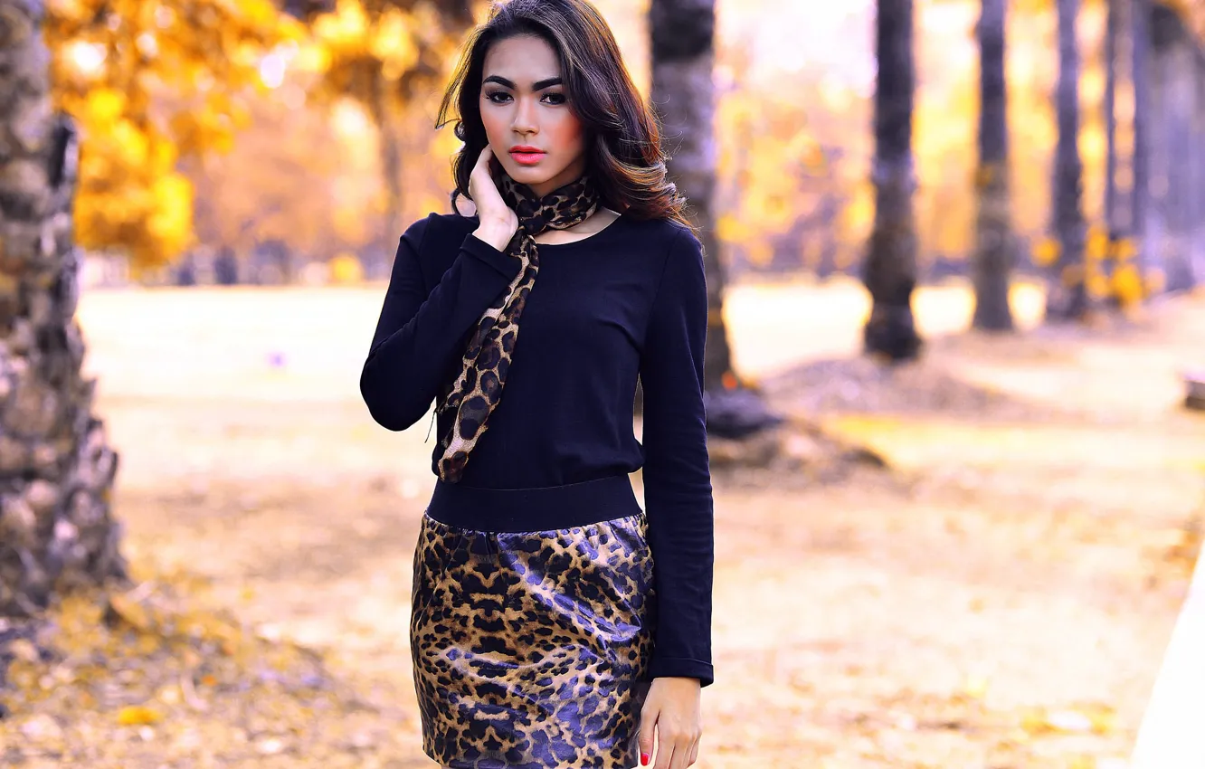 Photo wallpaper sweetheart, hair, Asian, bokeh, Sandra Yunita