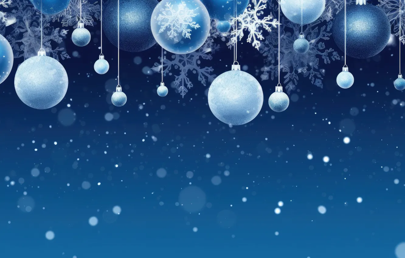Photo wallpaper balls, the dark background, new year, texture, Christmas, blue background, Christmas decorations, Christmas decorations