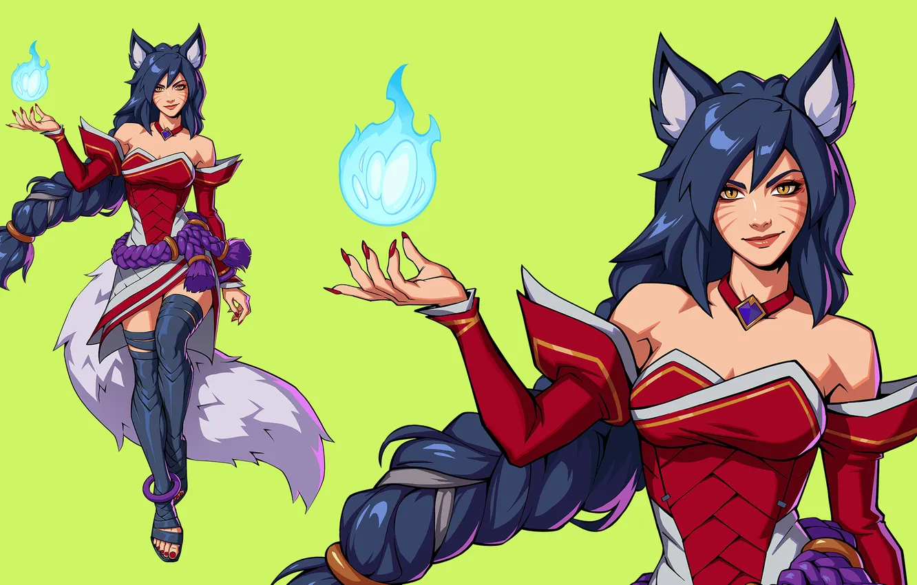 Photo wallpaper art, League of Legends, Ahri, Dylan Choonhachat