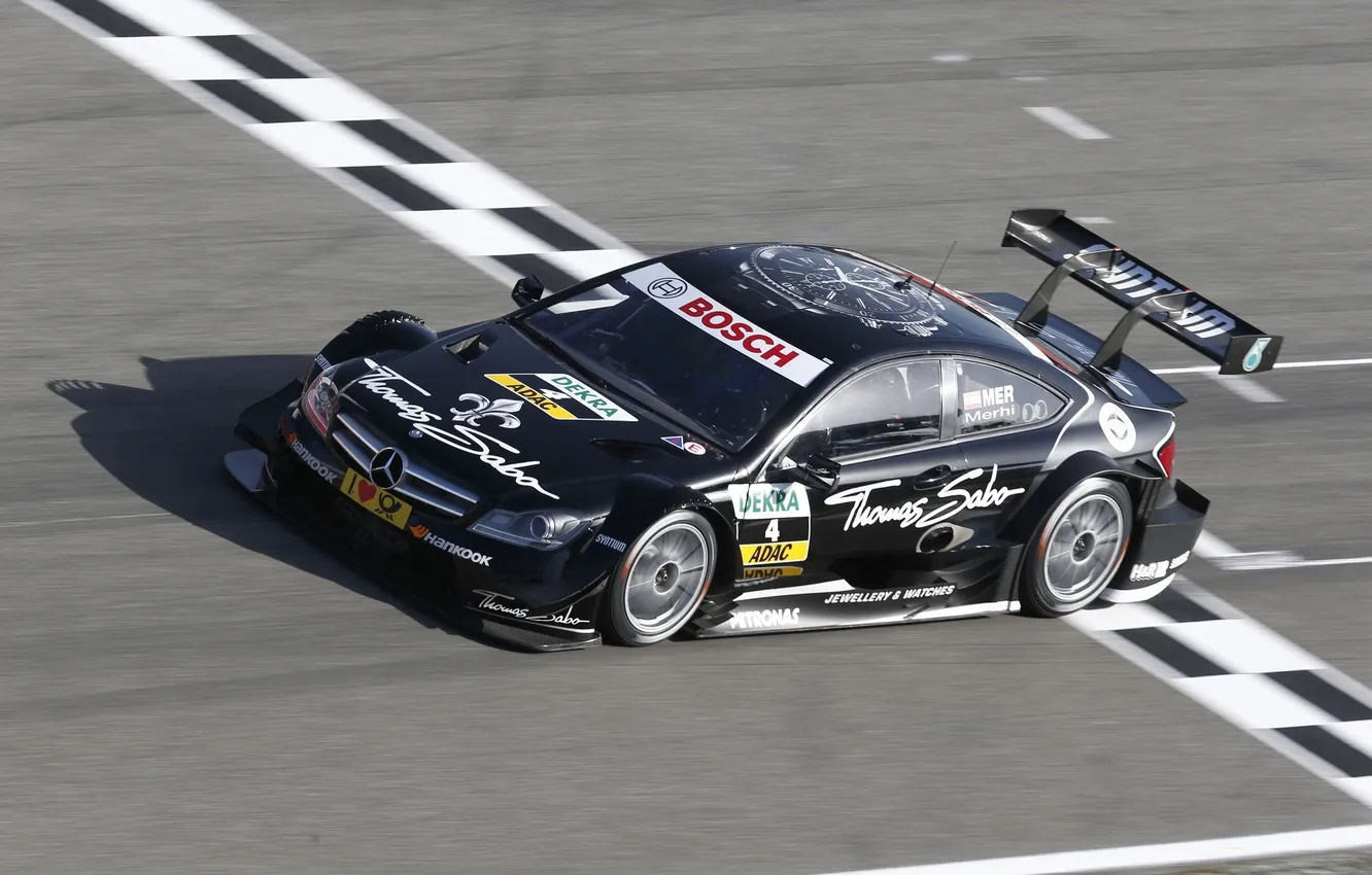 Photo wallpaper auto, race, black, sport, Mercedes, in motion, AMG, DTM