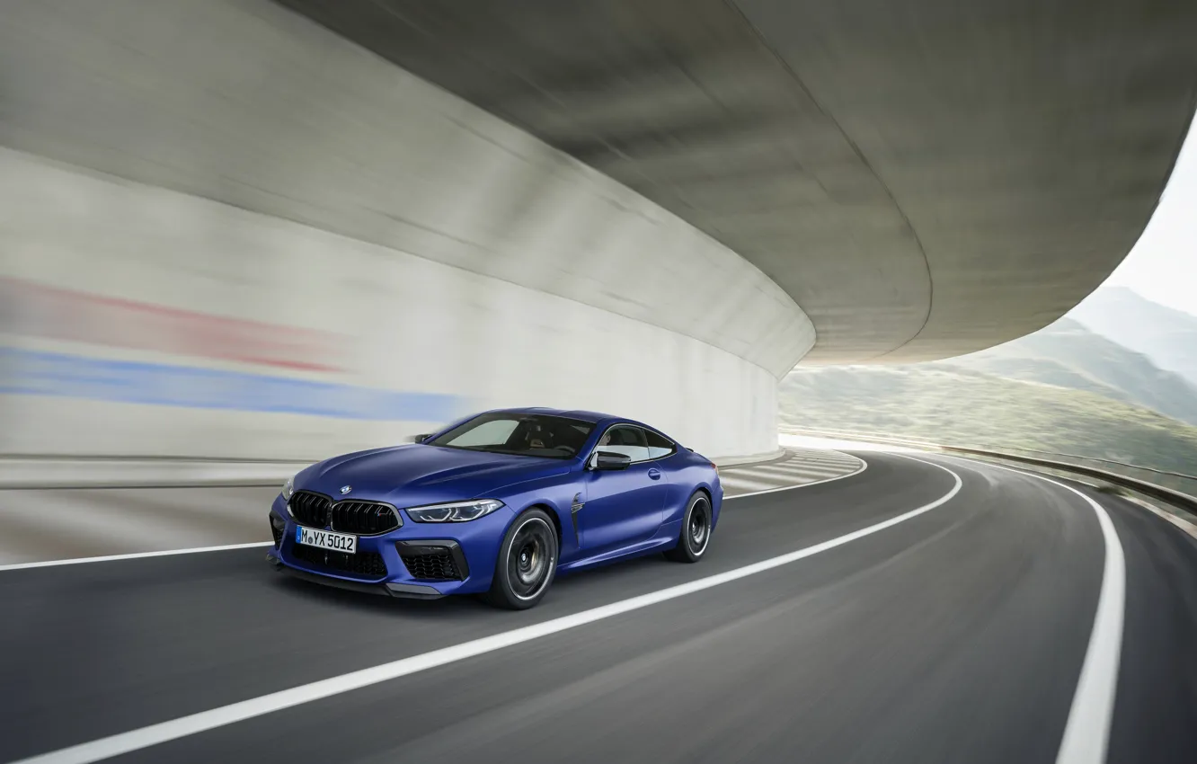 Photo wallpaper blue, coupe, BMW, 2019, BMW M8, two-door, M8, M8 Competition Coupe