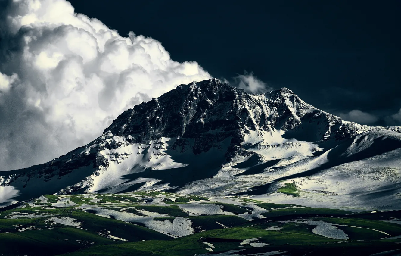 Photo wallpaper clouds, mountains, Ararat, Armenia