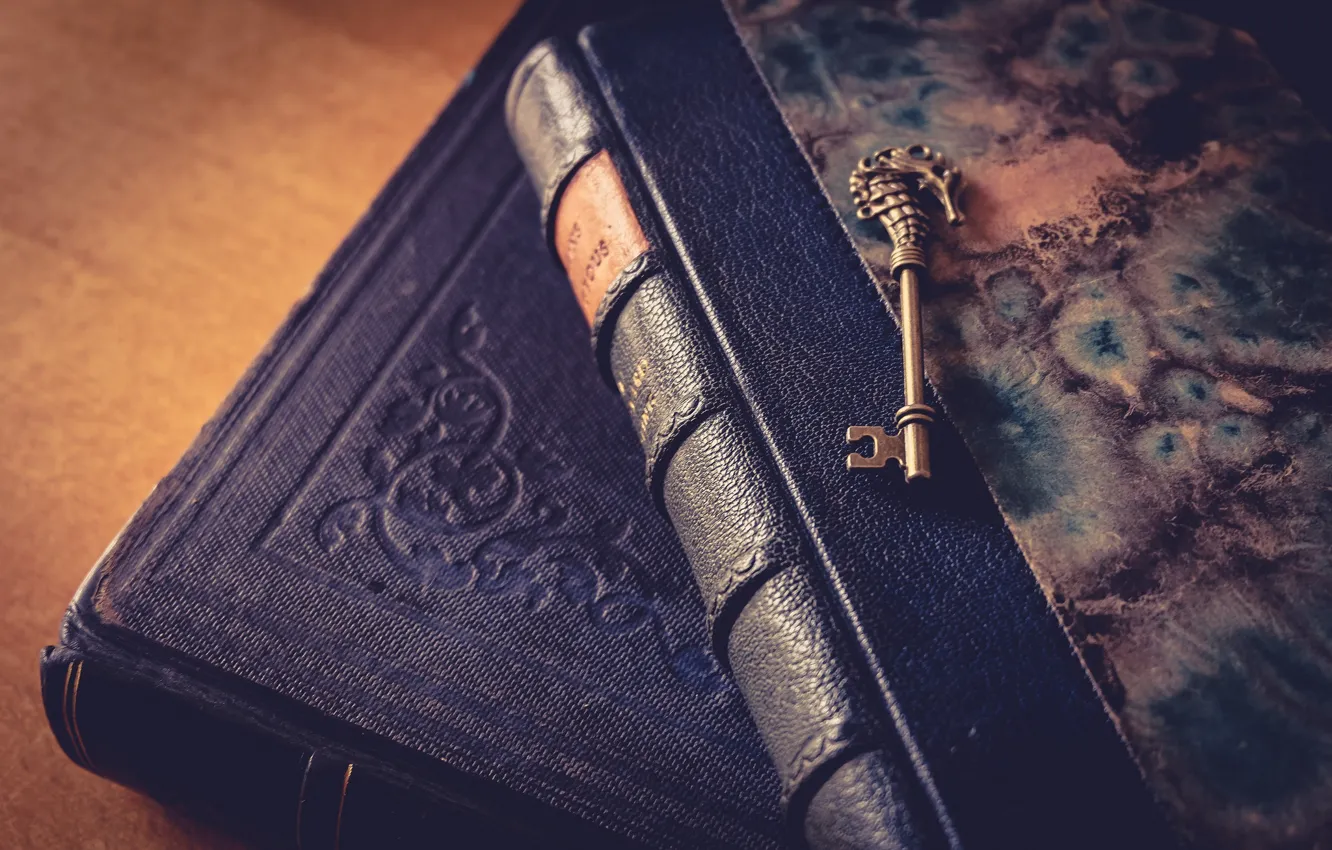 Photo wallpaper key, book, folio