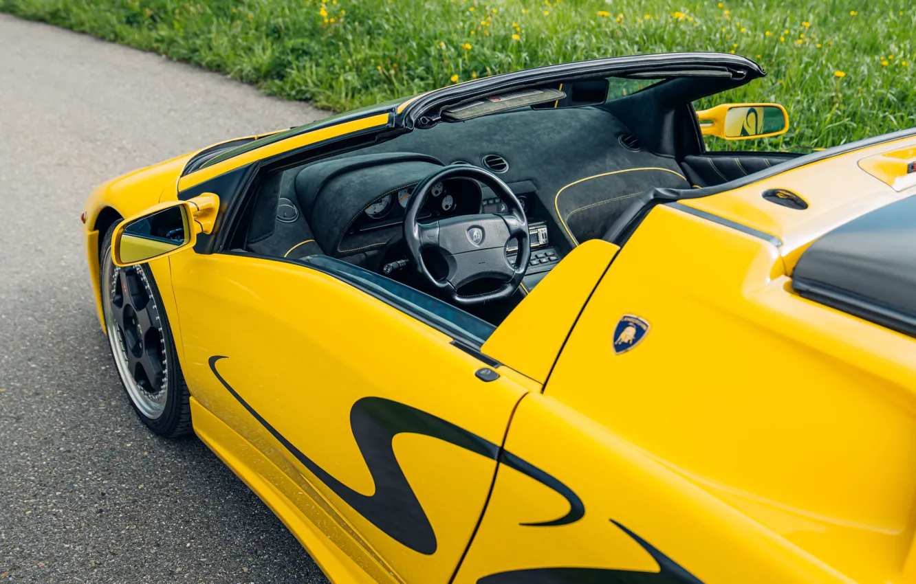 Photo wallpaper Lamborghini, Diablo, 1998, car interior, Lamborghini Diablo SV Roadster