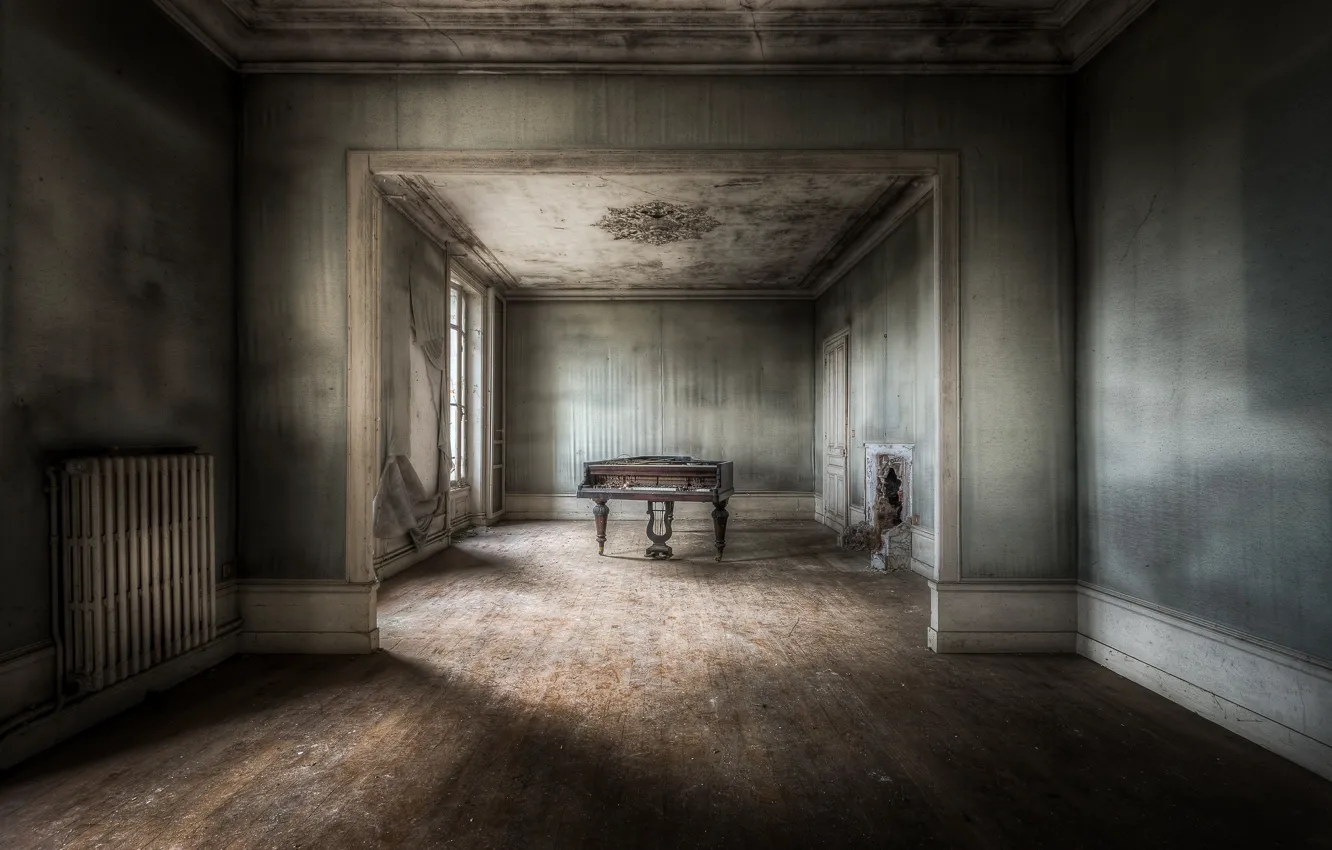 Photo wallpaper background, room, piano