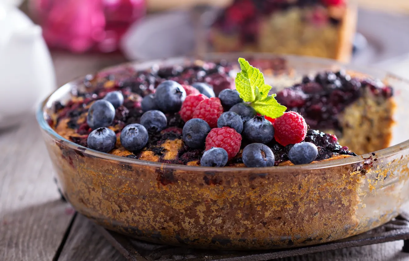 Photo wallpaper berries, pie, form, cakes, blueberries
