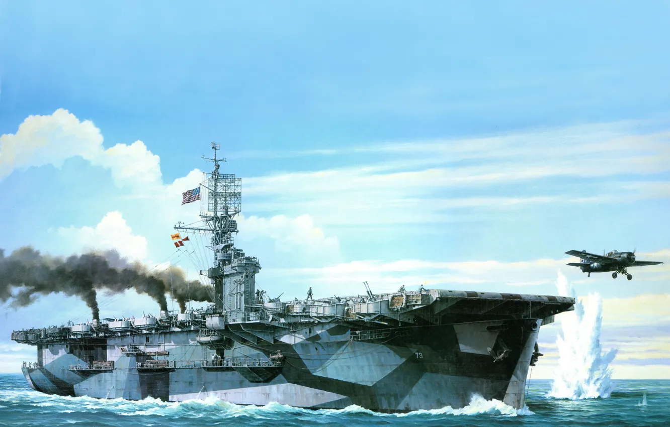 Photo wallpaper figure, art, USS GAMBIER BAY, ( CVE - 73 )