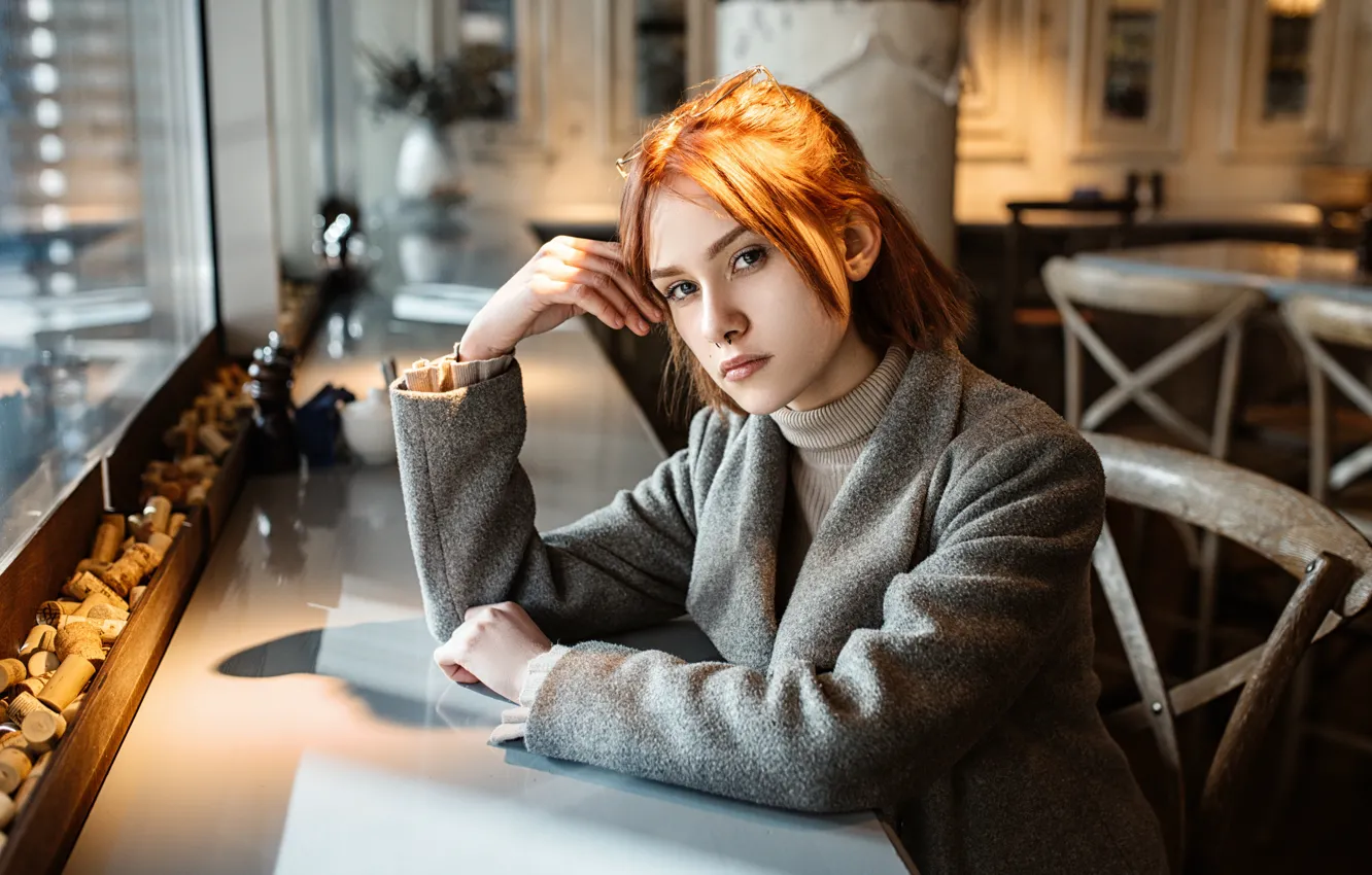 Photo wallpaper look, girl, brown hair, bokeh, Nastya, Igor Kondakov, Igor Kondukov