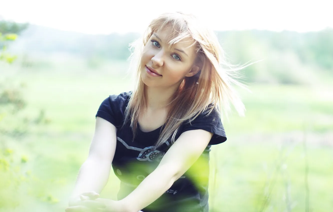 Photo wallpaper look, girl, Nastya