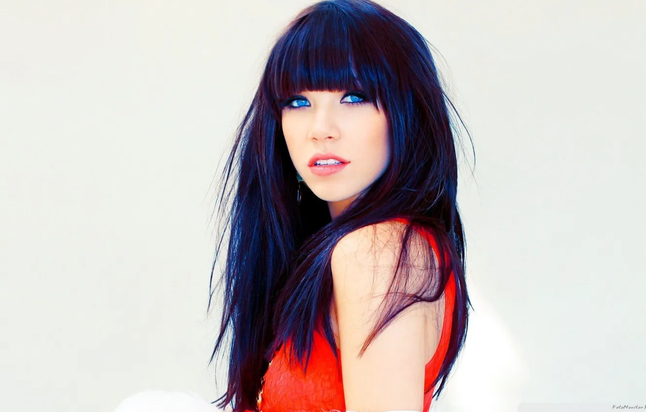 Photo wallpaper look, brunette, singer, beautiful, blue eyes, woman, beautiful, pretty