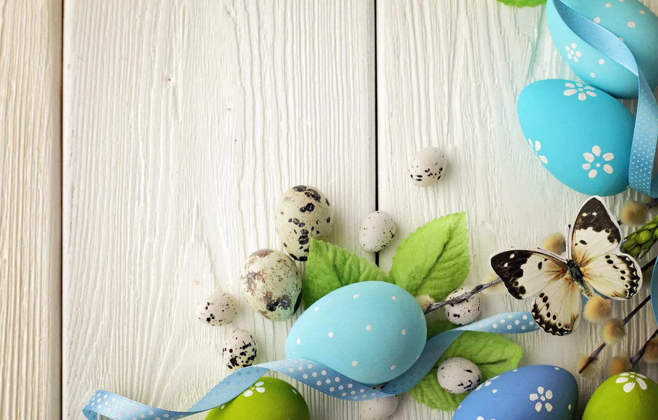 Photo wallpaper flowers, eggs, Easter, flowers, Easter, eggs