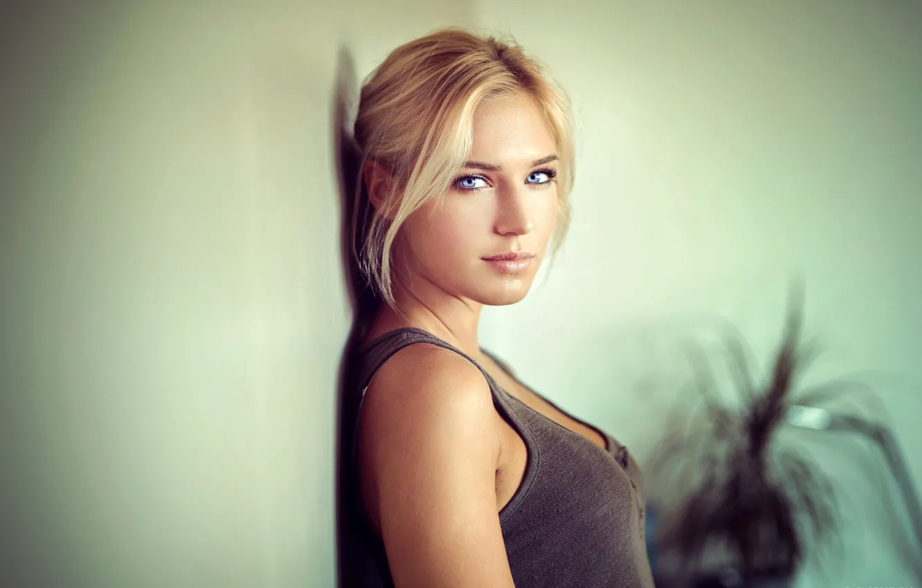Photo wallpaper look, model, portrait, makeup, hairstyle, blonde, beauty, is