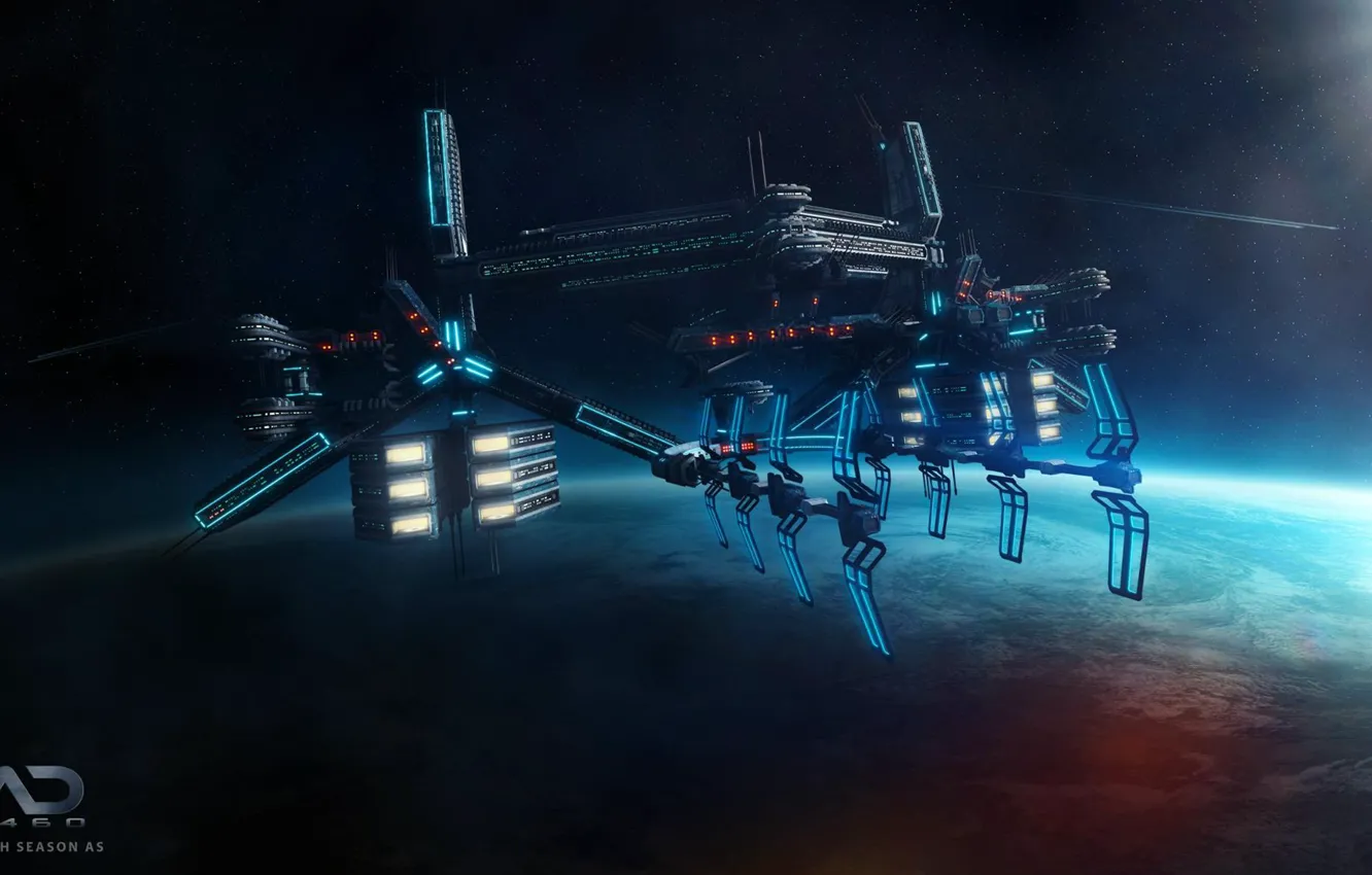 Photo wallpaper space, planet, Online Strategy Game, A.D. 2460, Energy Class Station Large
