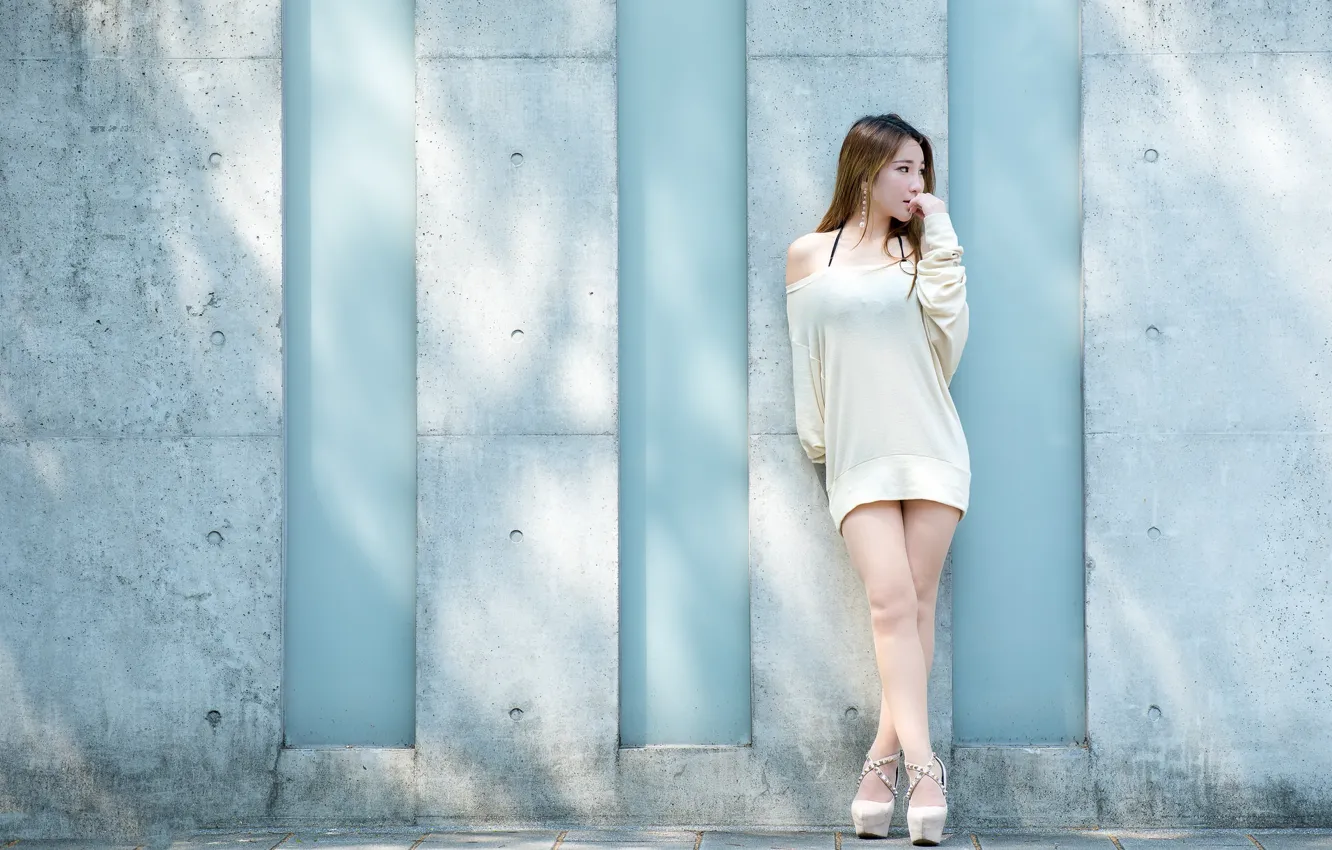 Photo wallpaper girl, background, Asian