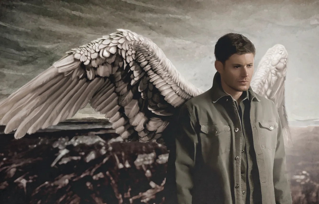 Photo wallpaper wings, angel, Dean, Supernatural, Dean Winchester, Michael