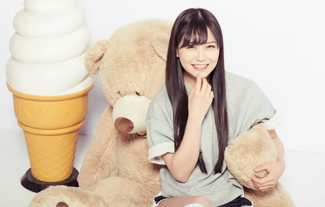 Photo wallpaper girl, long hair, smile, beautiful, pretty, lips, face, asian