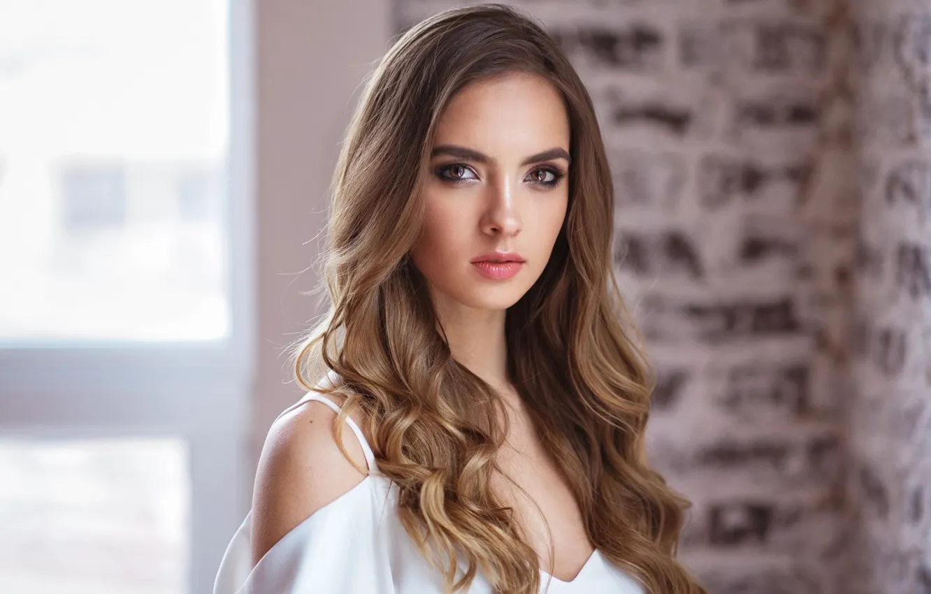 Photo wallpaper portrait, makeup, brown-eyed, Victoria Lukina, Alexander Vinogradov