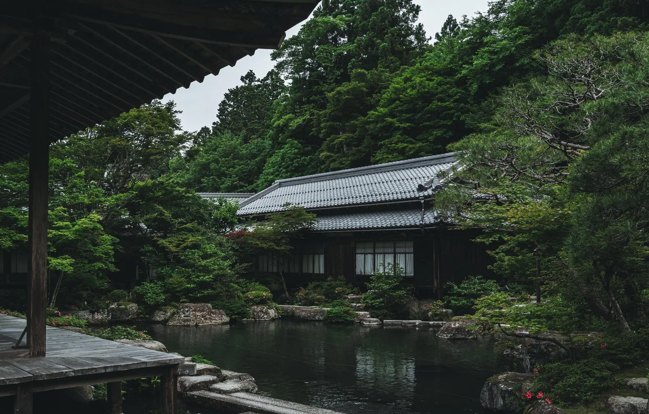 Photo wallpaper Japan, garden, Japan, Kyoto, nature, building, stone Park, gardens of Japan
