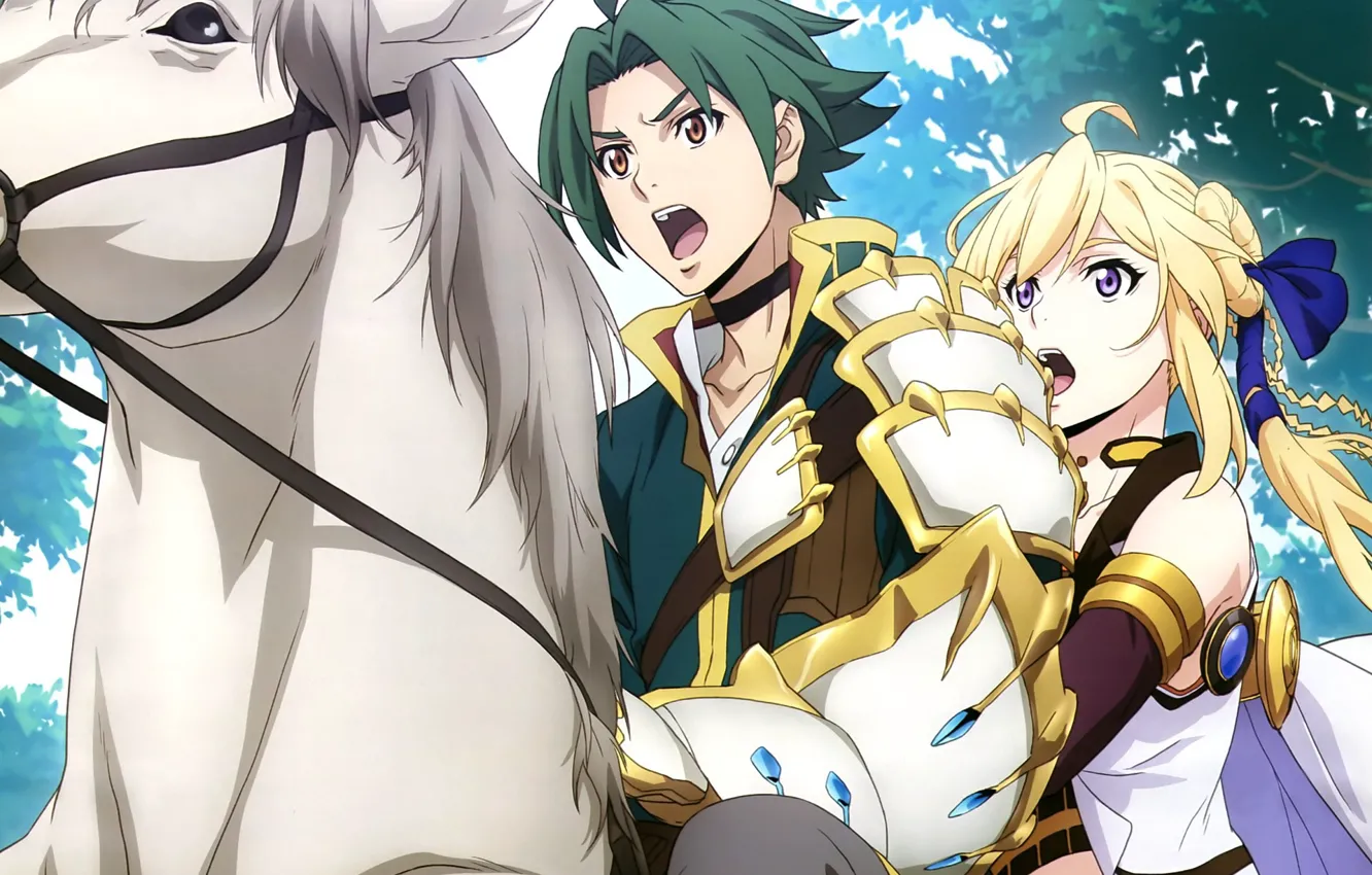 Photo wallpaper horse, two, Record of Grancrest War