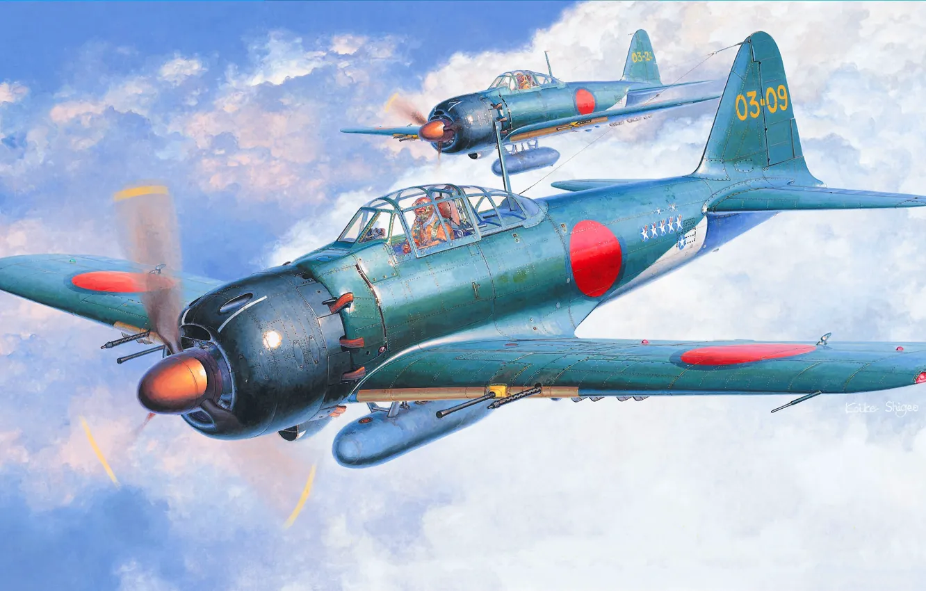 Photo wallpaper Japan, Zero, A6M5c, Combat aircraft, A6M5 Zero, A6M Reisen, A6M5c model 52c