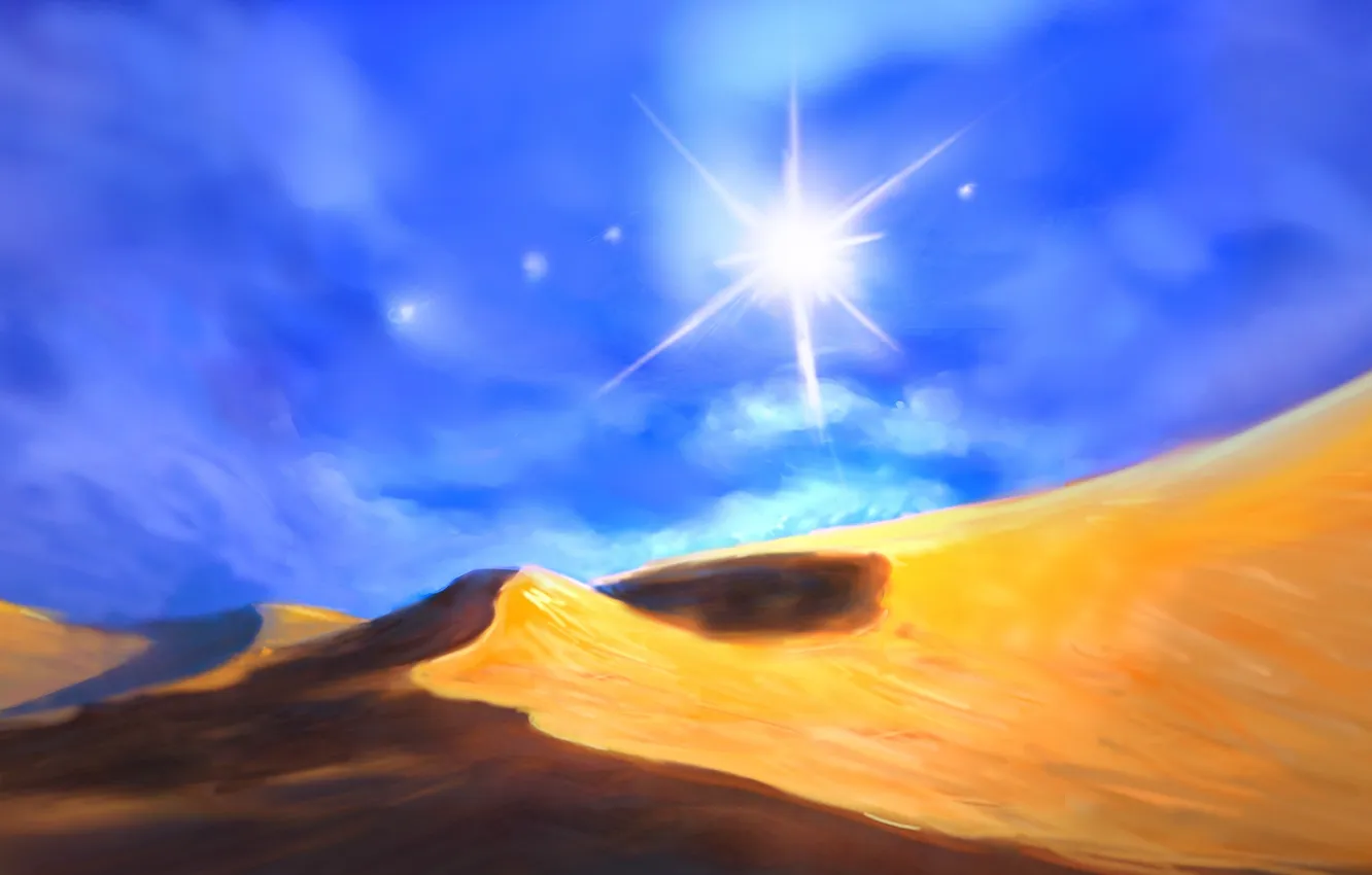 Photo wallpaper sand, the sun, desert, heat, art, dunes