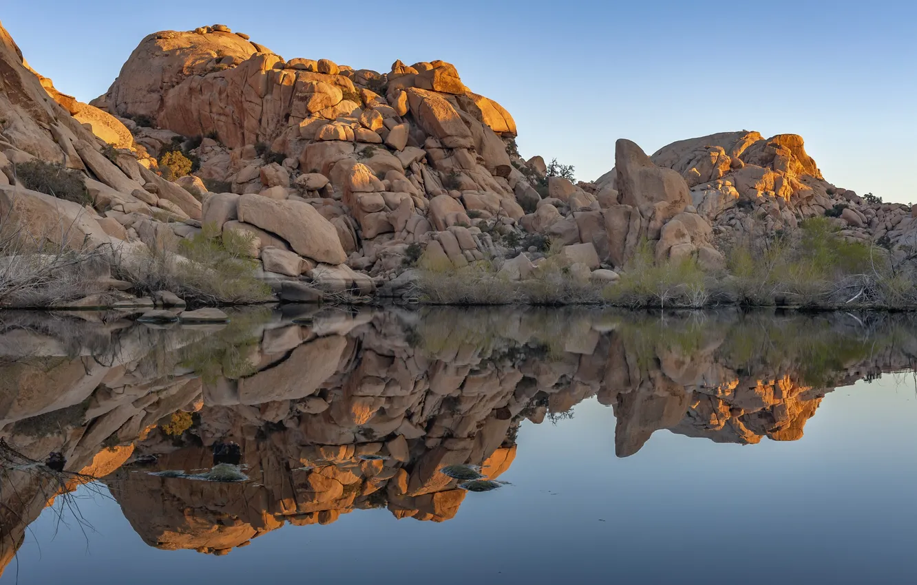 Photo wallpaper sky, photography, nature, water, California, rocks, sunrise, reflection