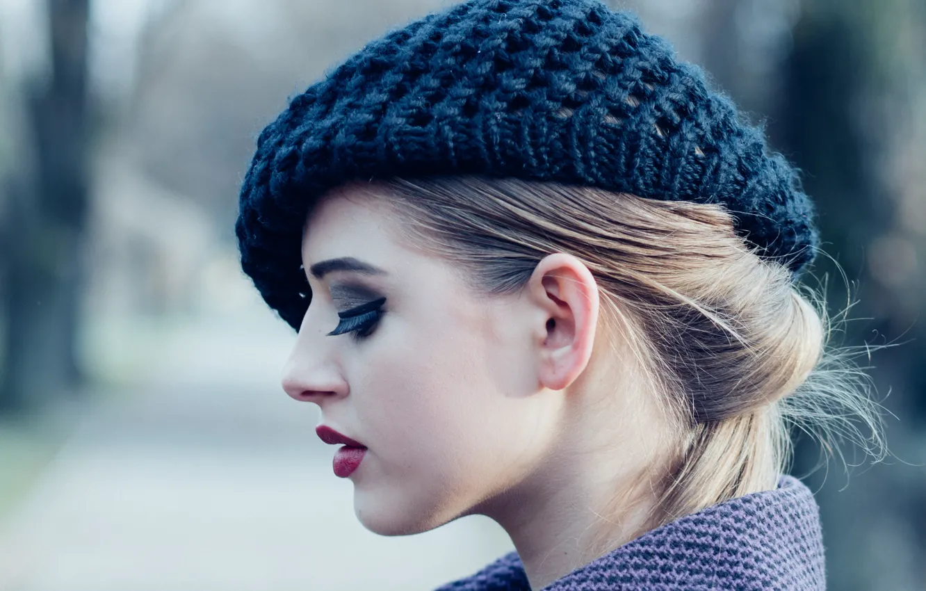 Photo wallpaper eyelashes, model, makeup, takes, Petra