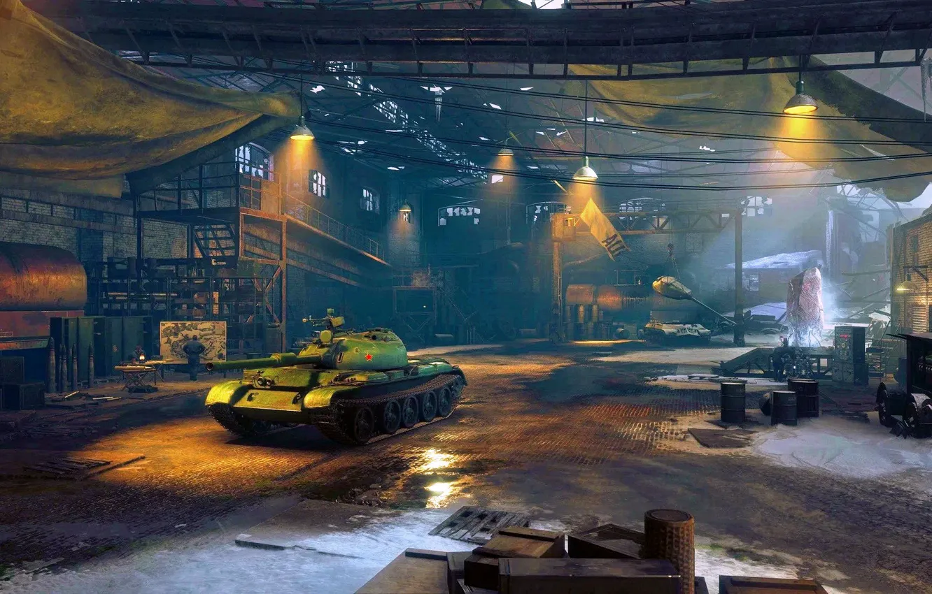 Photo wallpaper hangar, tank, China, game, World of Tanks, World Of Tanks, Type 59, 100 mm