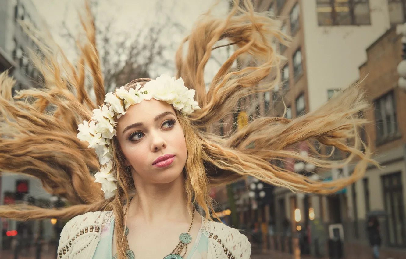 Photo wallpaper look, girl, background