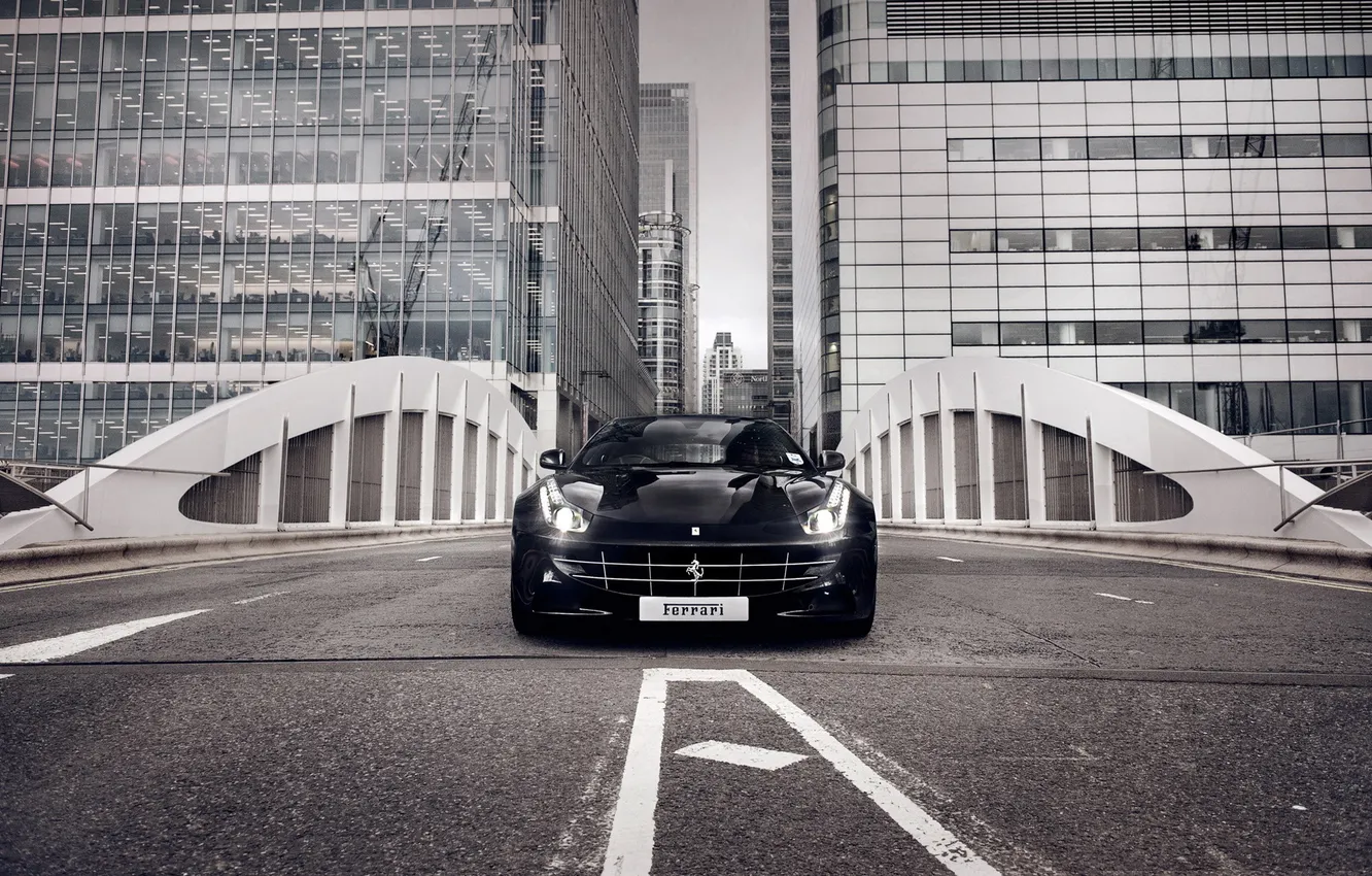 Photo wallpaper the city, building, Ferrari, Ferrari FF