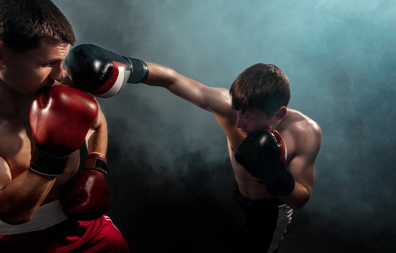 Photo wallpaper sport, Boxing, gloves, guy, two